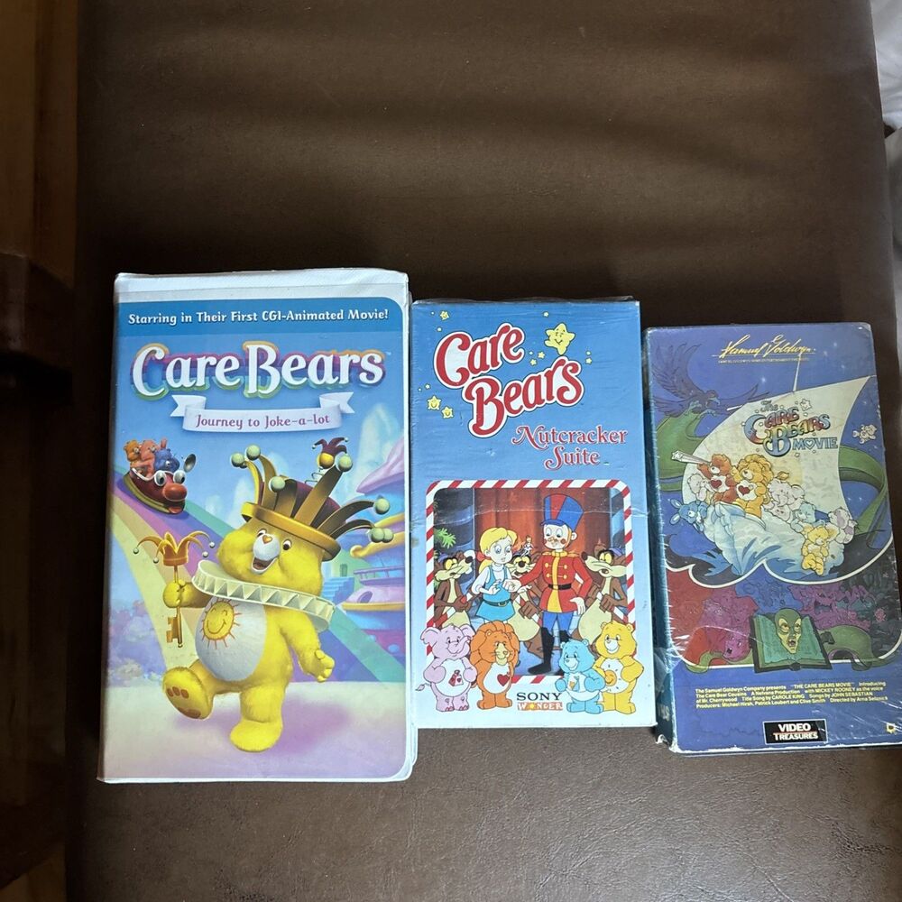 VHS Vintage lot The Care Bears Movie, Nutcracker Suite, Journey To Joke-a-lot